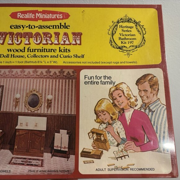 RealLife Miniatures Wood Furniture Kit Heritage Series Victorian Bath Kit #197 - Picture 6 of 11